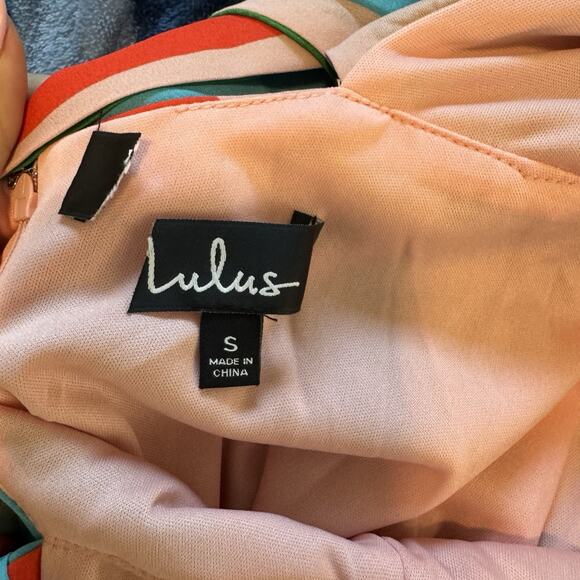 NEW Lulus Vivacious Veronica Green Multi-Striped Midi Dress Sleeveless Small - Picture 14 of 16